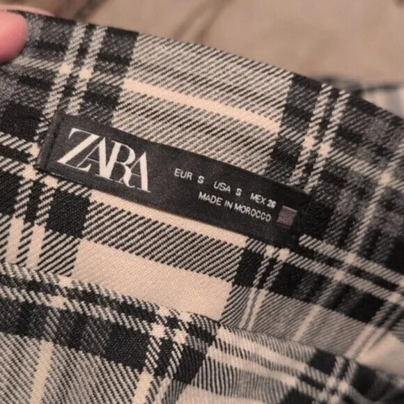 Zara plaid tie waist pants/trousers - Picture 6 of 6
